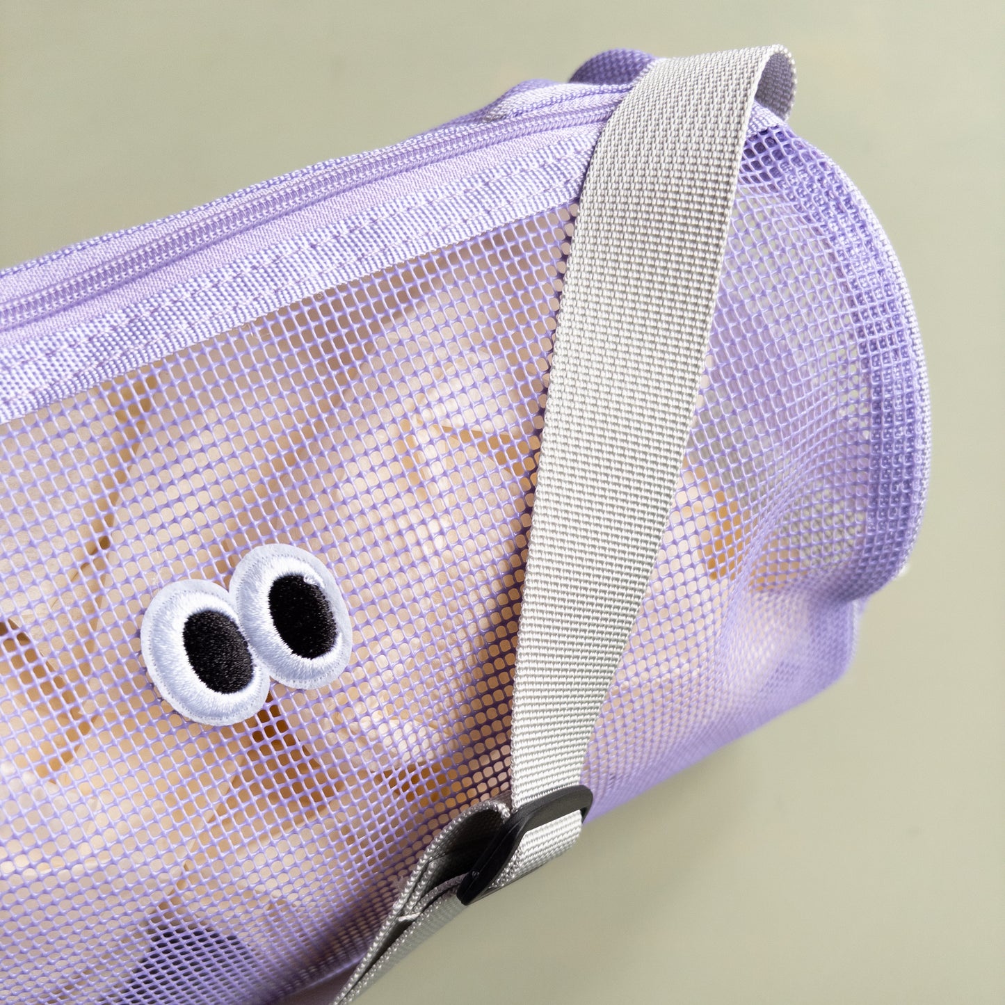 Lilac Mesh Peekaboo Eyes Bag