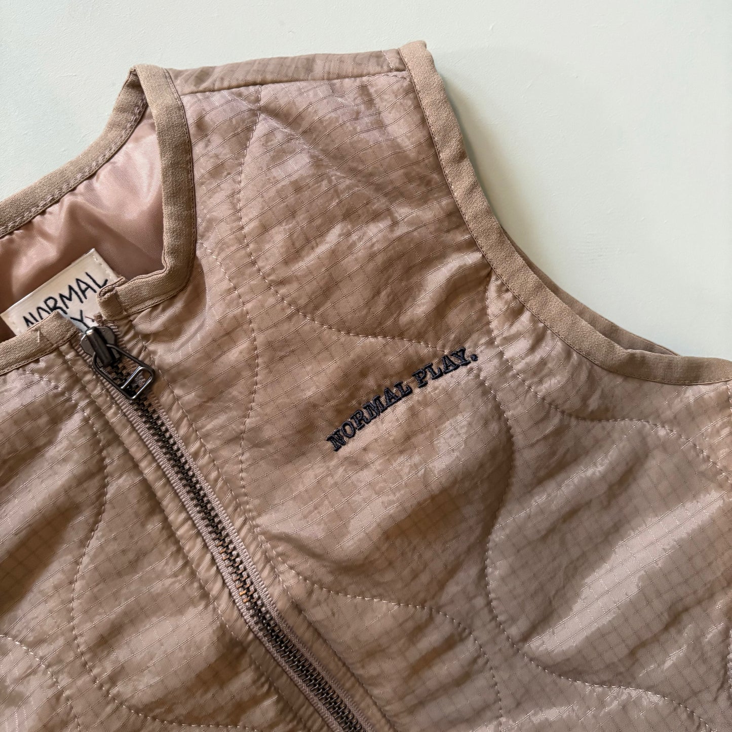 Quilted Camel Gilet Vest