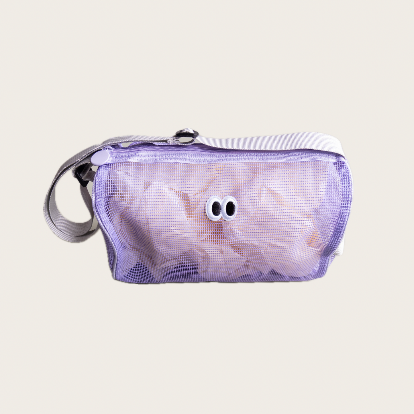 Lilac Mesh Peekaboo Eyes Bag