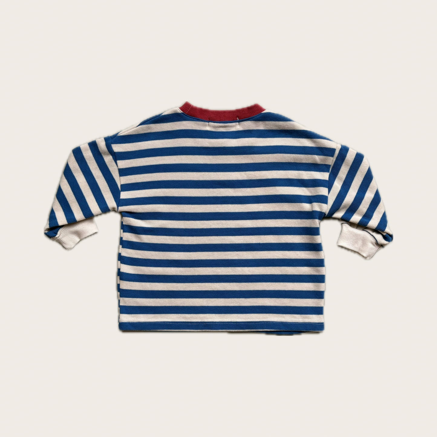 Heavy Weight Blue Stripe Long Sleeve T-shirt