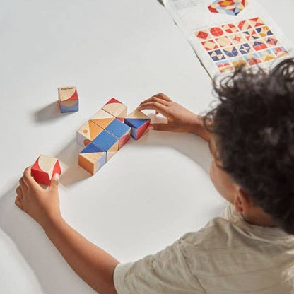 Geo Pattern Cubes Wooden Game