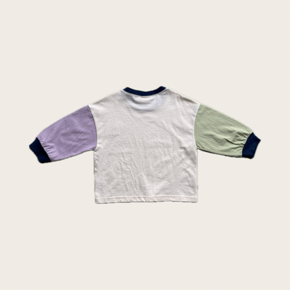 Colour Block Long Sleeve Kids T Shirt