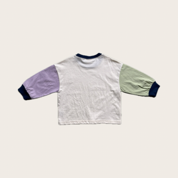 Colour Block Long Sleeve Kids T Shirt