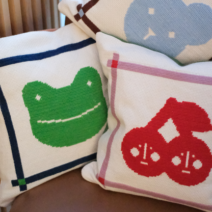 'Froggy' Needlepoint Cushion