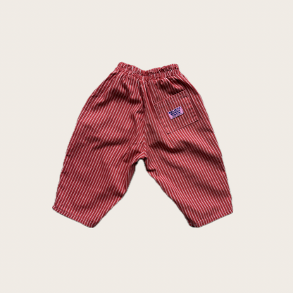 Red Stripe Cotton Twill Kids Trousers