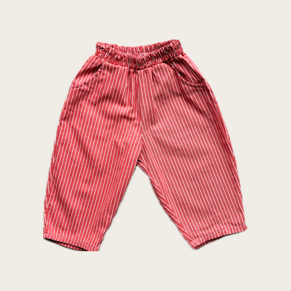 Red Stripe Cotton Twill Kids Trousers