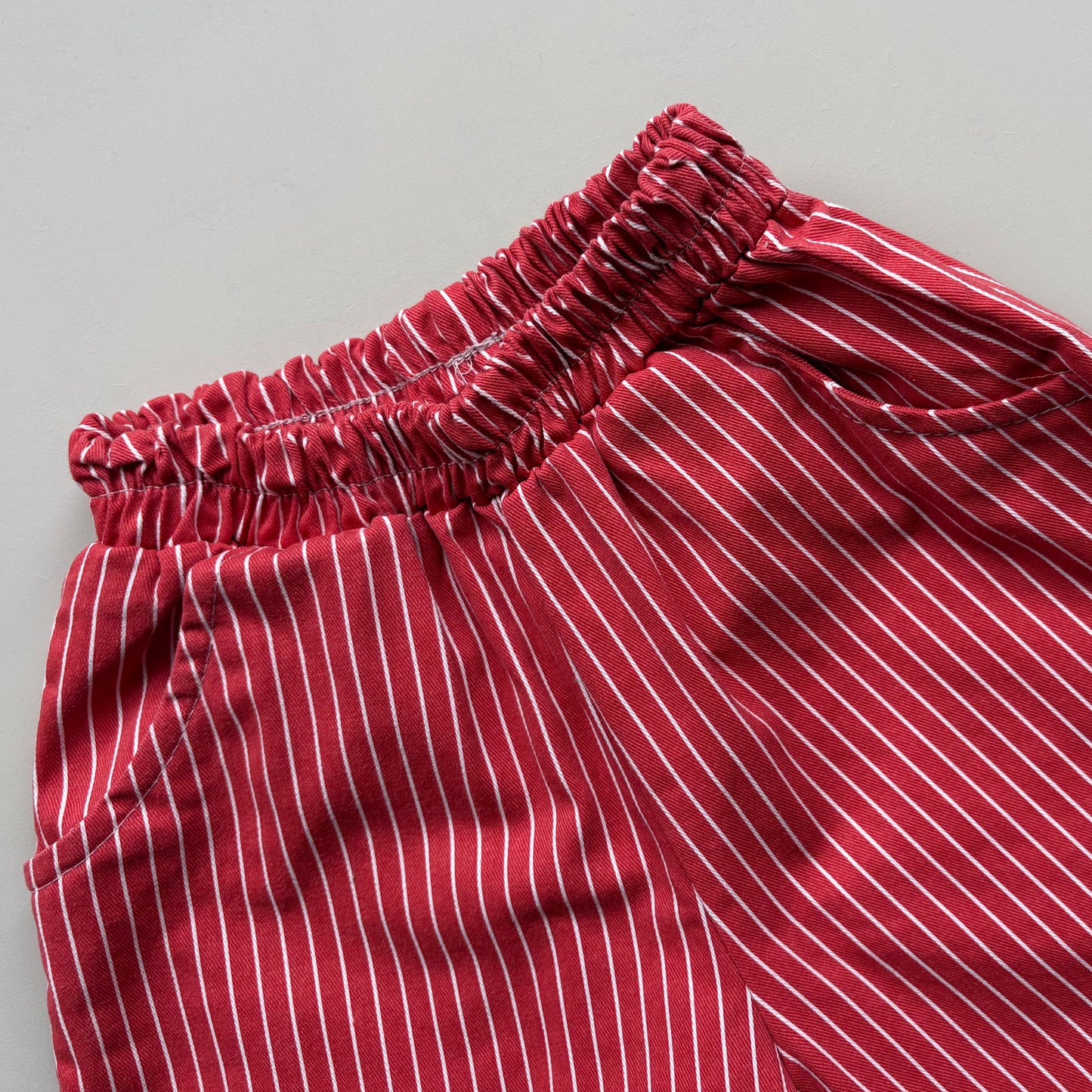 Red Stripe Cotton Twill Kids Trousers