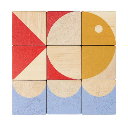 Geo Pattern Cubes Wooden Game