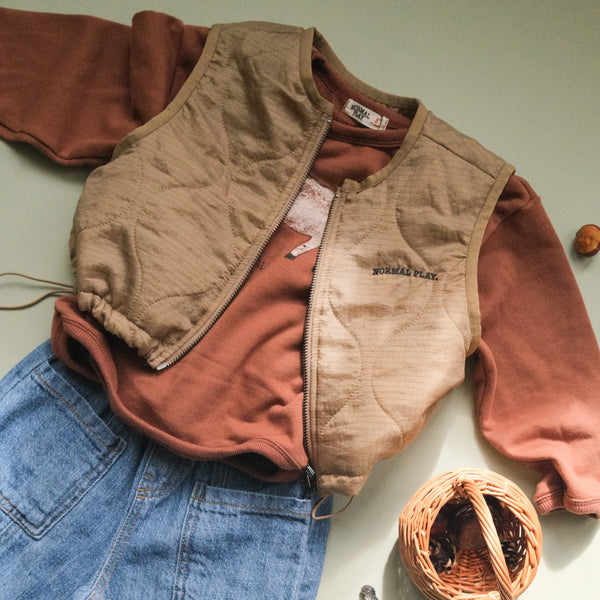 Quilted Camel Gilet Vest