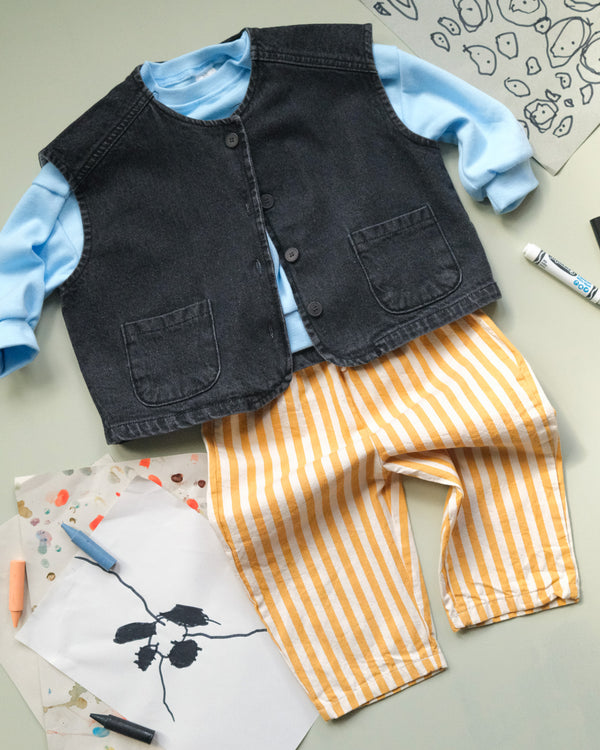 Black Denim Gilet Vest