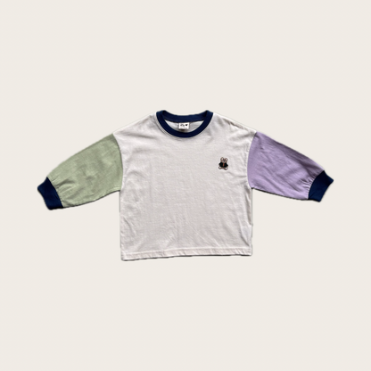 Colour Block Long Sleeve Kids T Shirt