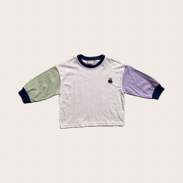Colour Block Long Sleeve Kids T Shirt