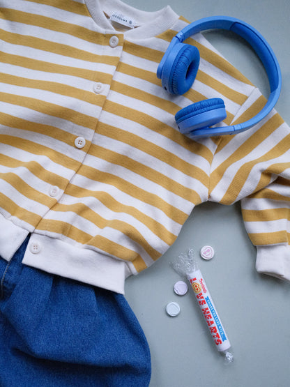 Bold Stripe Sweat Cardigan