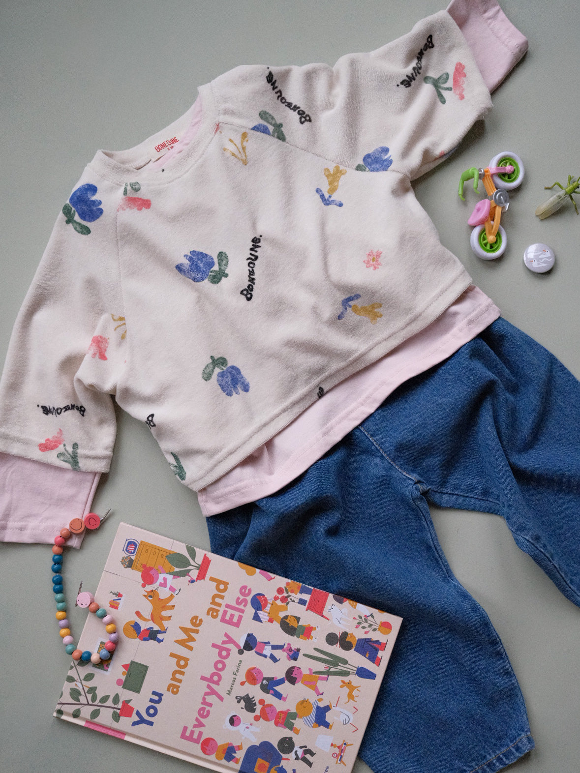 Boxy Raglan Floral Kids T Shirt