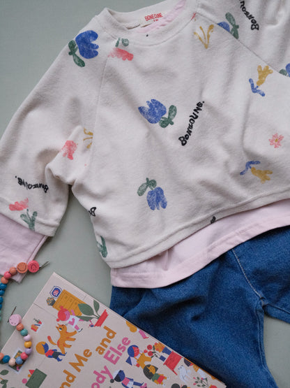 Boxy Raglan Floral Kids T Shirt