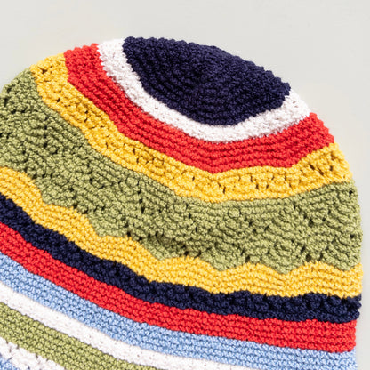 Colour Stripe Crochet Bucket Hat