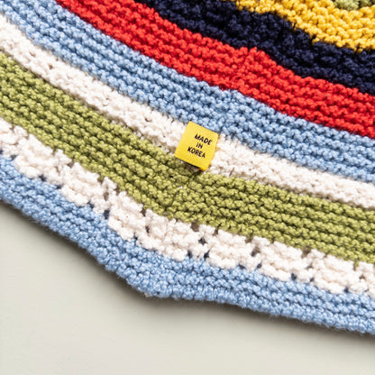 Colour Stripe Crochet Bucket Hat