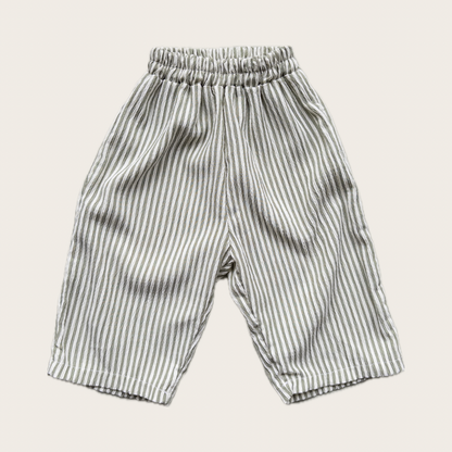 Green Stripe Flowy Kids Trousers