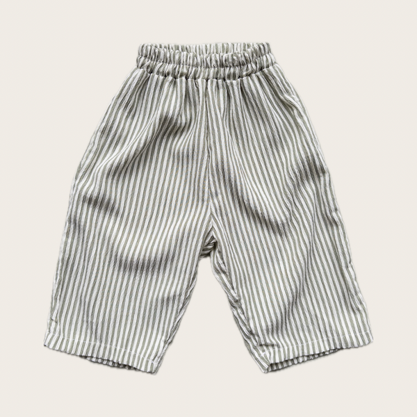 Green Stripe Flowy Kids Trousers