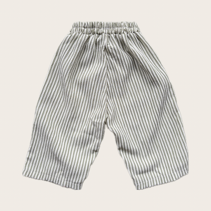 Green Stripe Flowy Kids Trousers