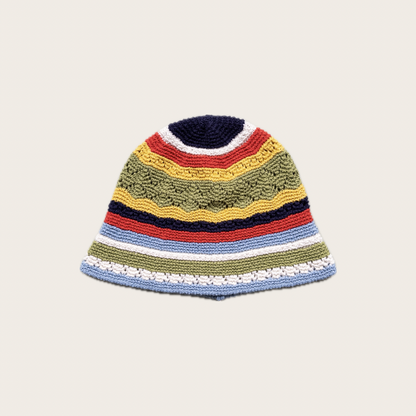 Colour Stripe Crochet Bucket Hat