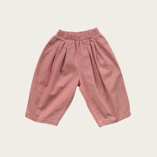 Red Needle Stripe Balloon Trousers