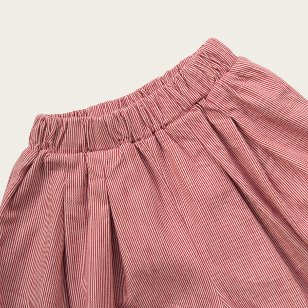 Red Needle Stripe Balloon Trousers