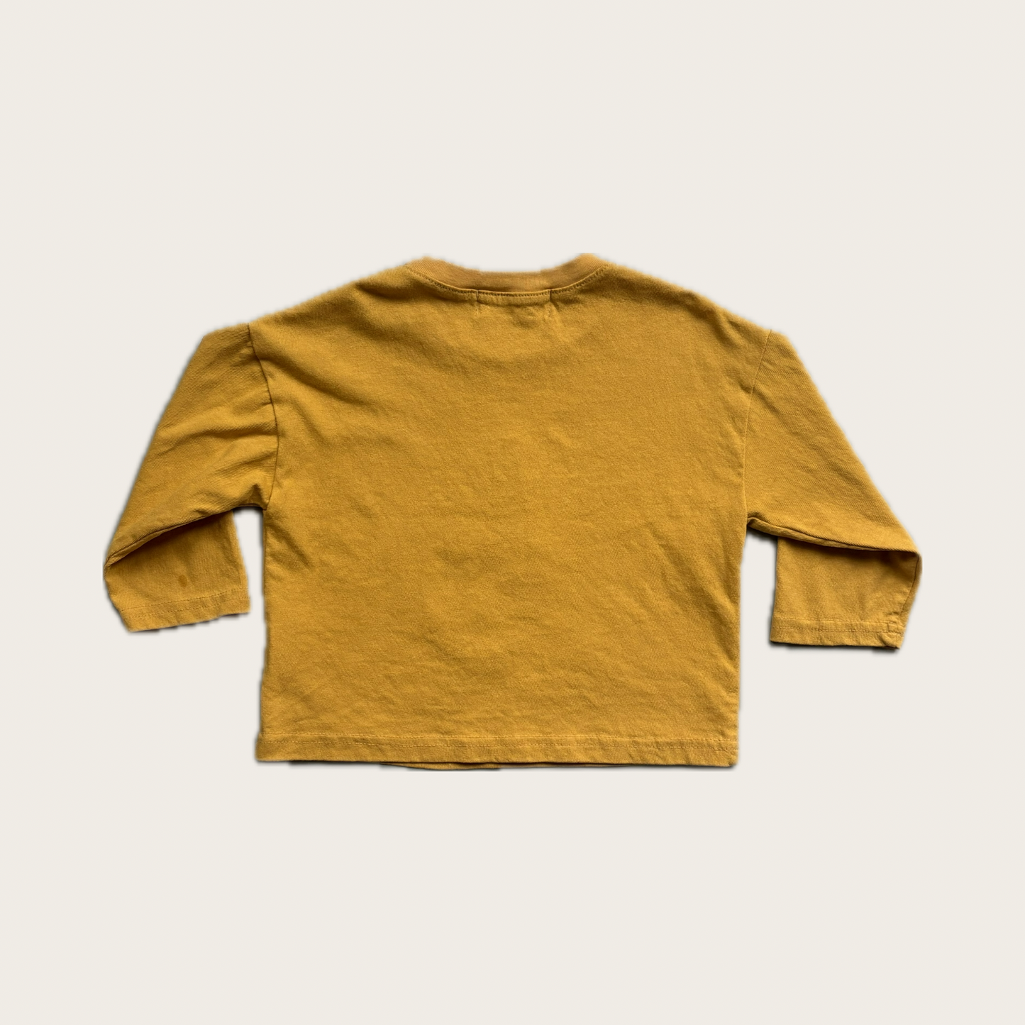 relaxed boxy fit yellow long sleeve t shirt – 100 percent cotton