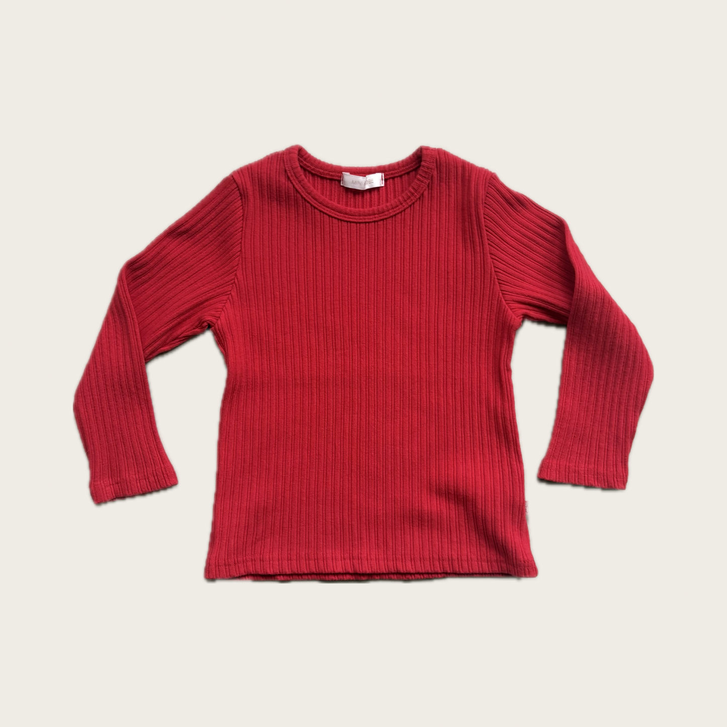 bright red ribbed long sleeve t shirt – Village concept store
