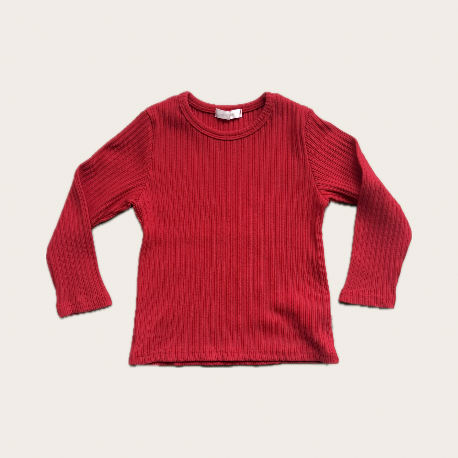 bright red ribbed long sleeve t shirt – Village concept store