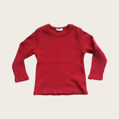 bright red ribbed long sleeve t shirt – Village concept store