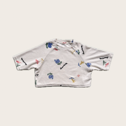 Boxy Raglan Floral Kids T Shirt