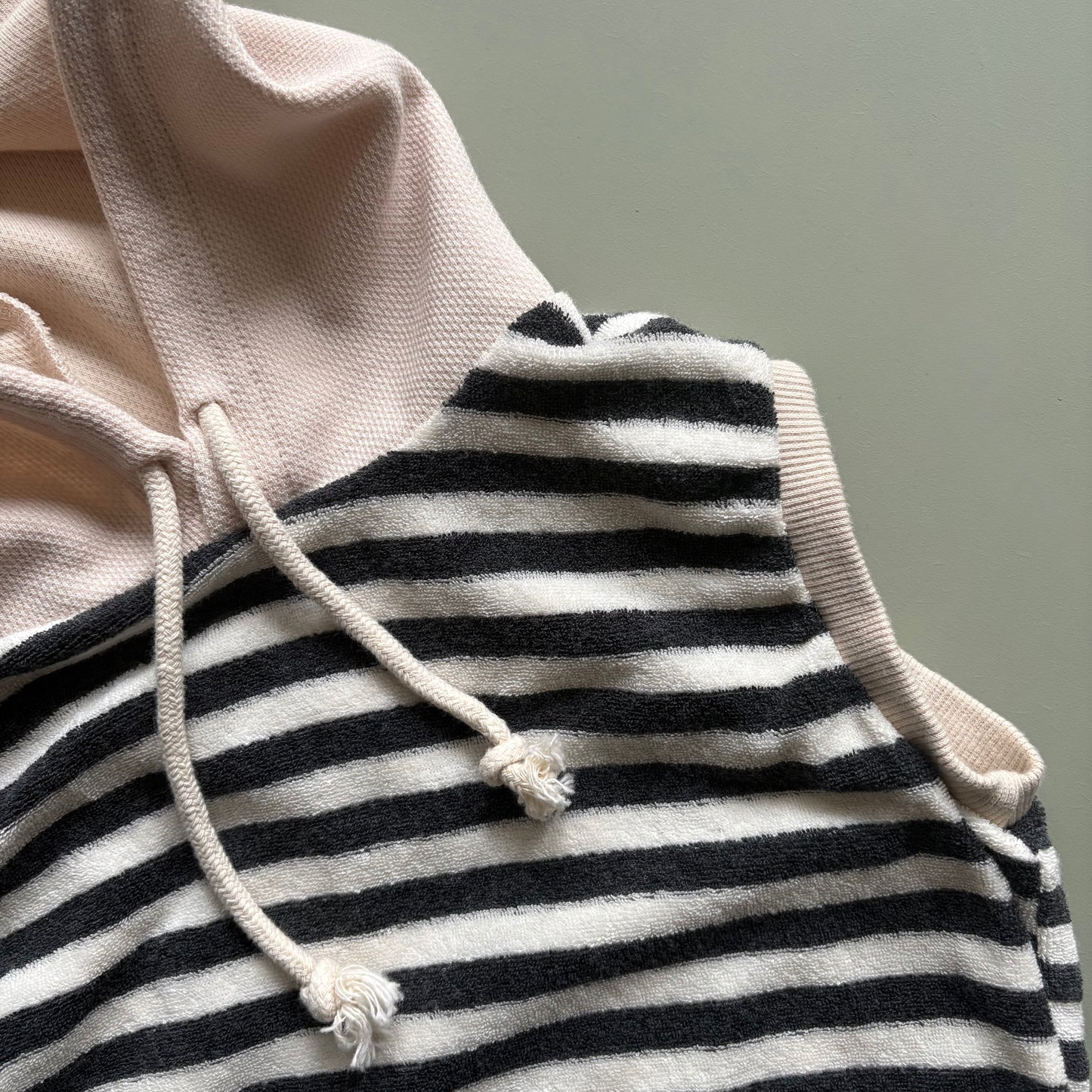 Terry Stripe Hooded Vest