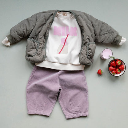 Dusty Lilac Corduroy Barrel Trousers