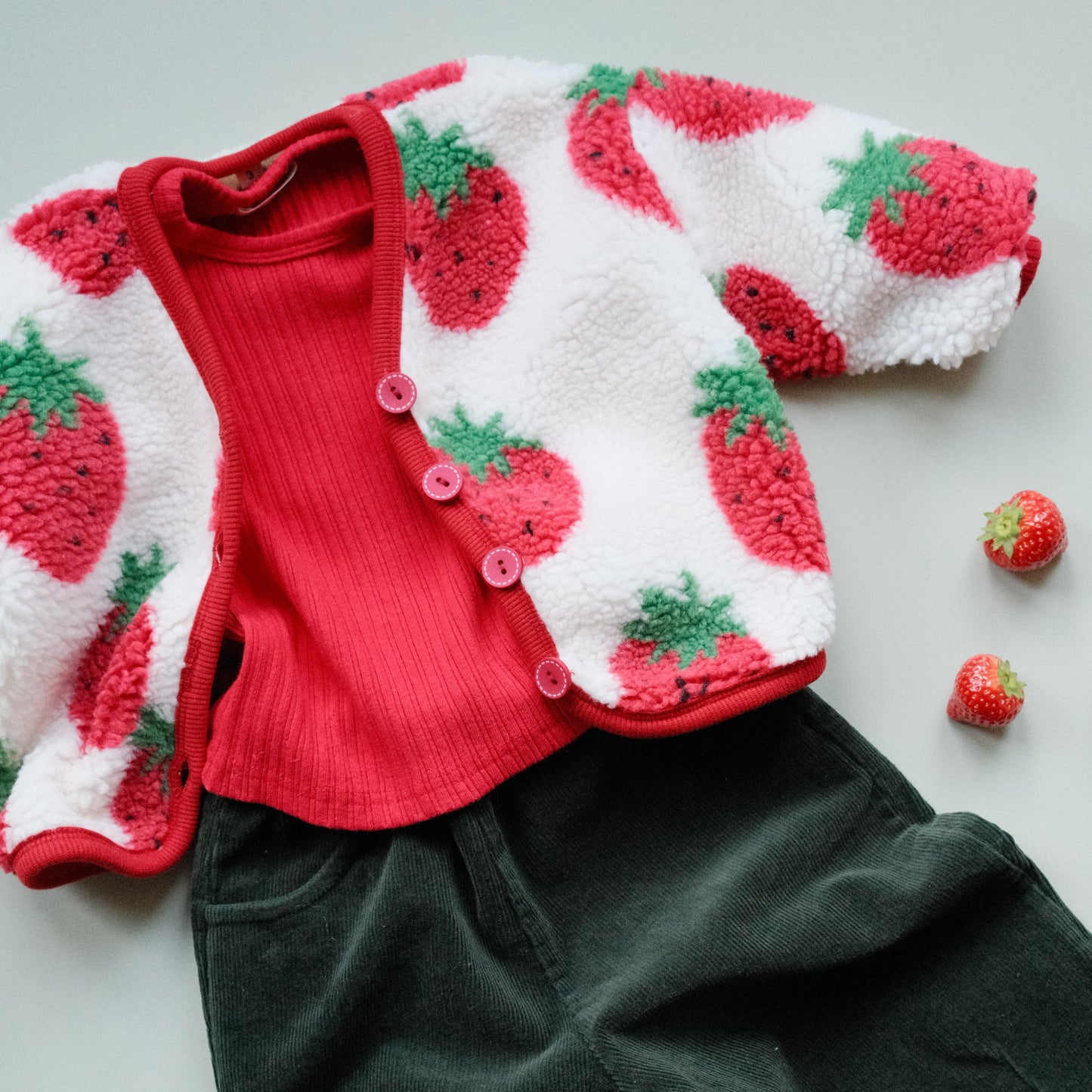 Red Ribbed Long Sleeve T-Shirt