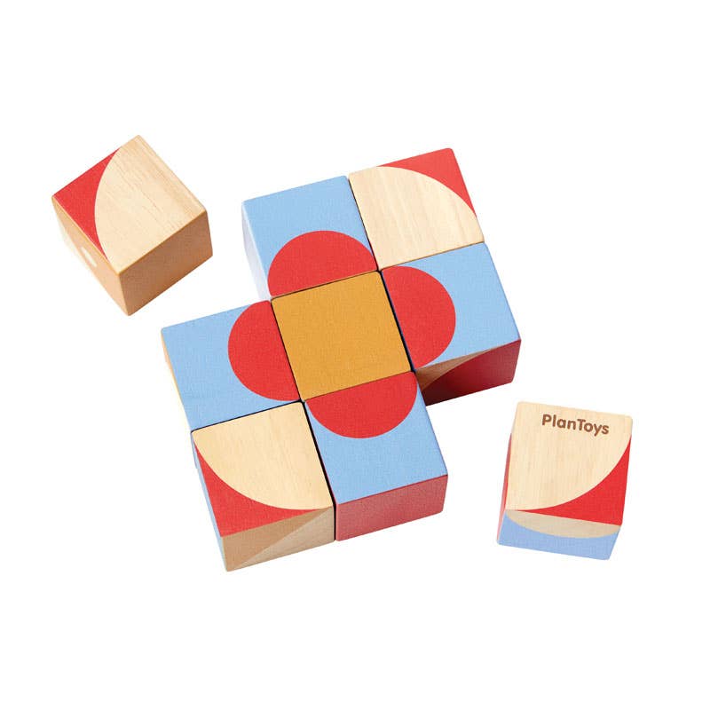 Geo Pattern Cubes Wooden Game