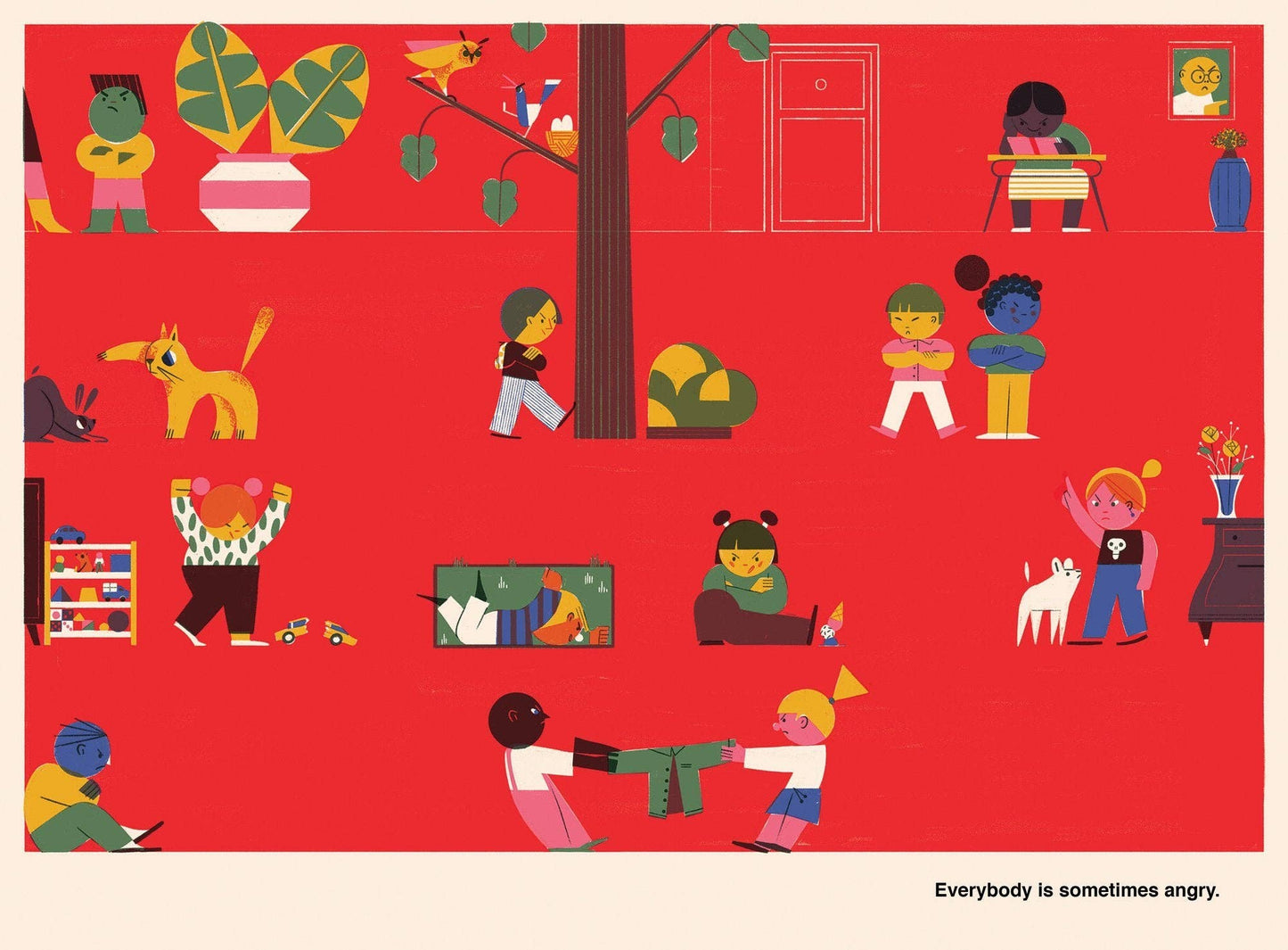 Close up of illustrated pages in You and Me and Everybody Else picture book