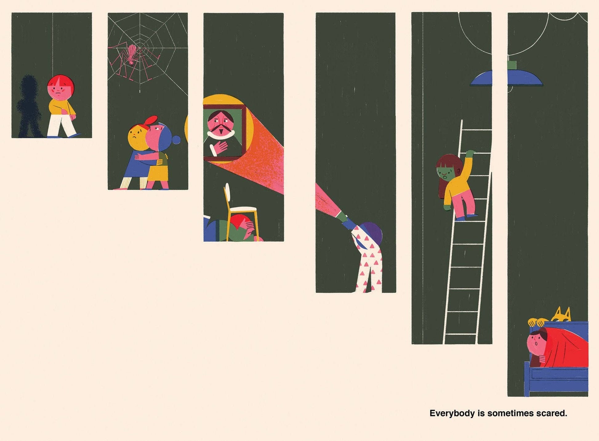 Close up of illustrated pages in You and Me and Everybody Else picture book