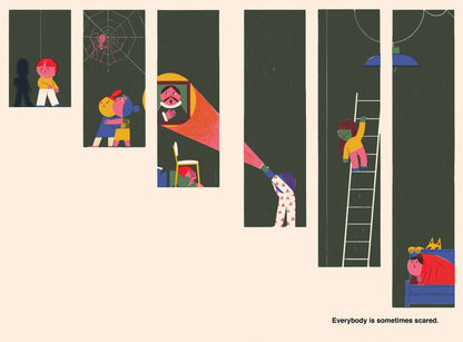 Close up of illustrated pages in You and Me and Everybody Else picture book