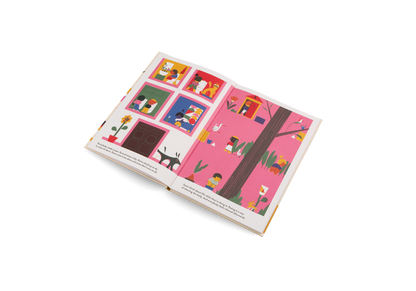 Close up of illustrated pages in You and Me and Everybody Else picture book