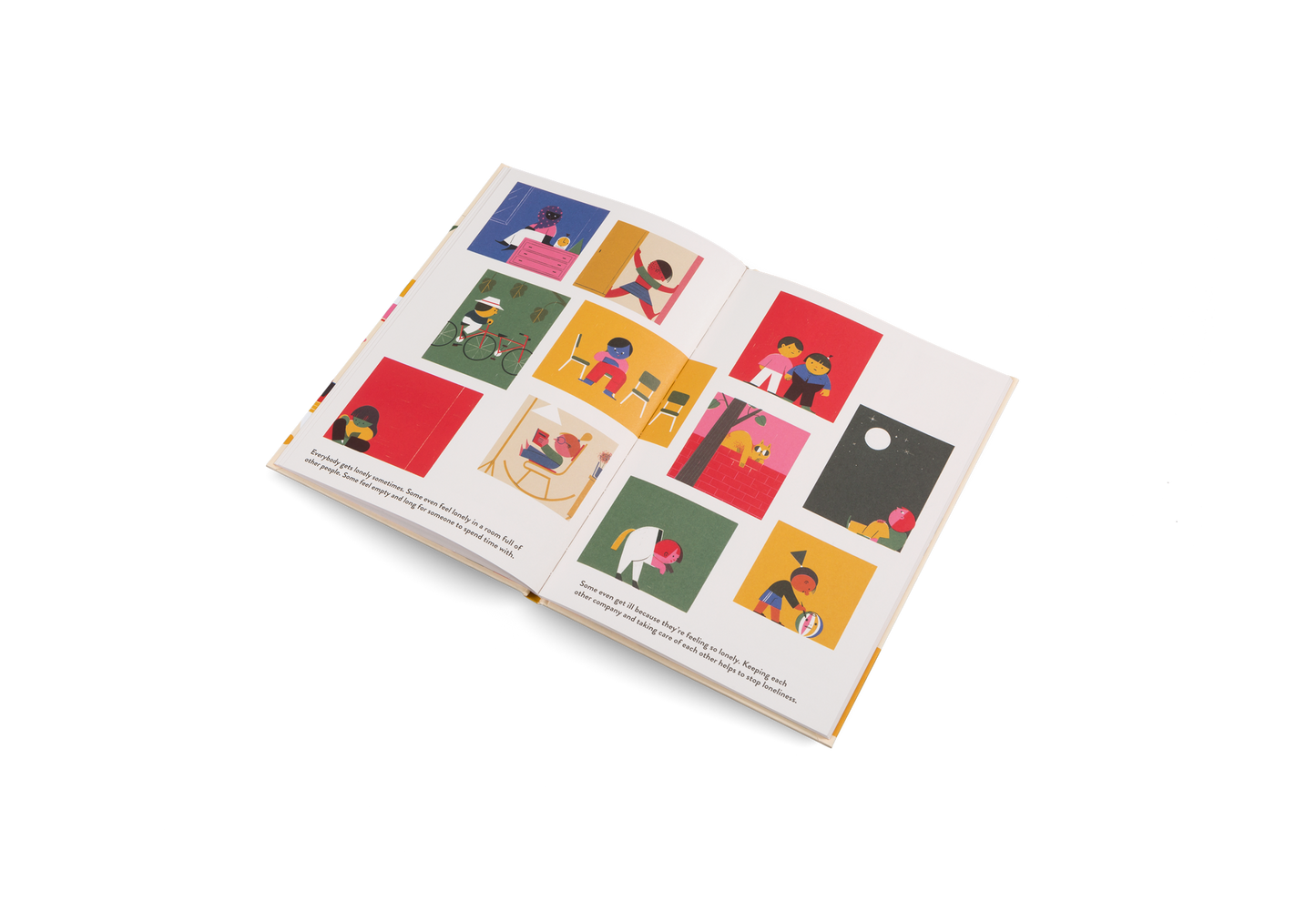 Close up of illustrated pages in You and Me and Everybody Else picture book