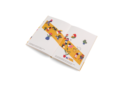 Close up of illustrated pages in You and Me and Everybody Else picture book